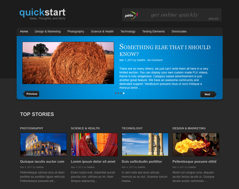 QuickStart Free WordPress Theme